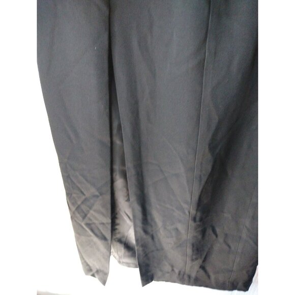 Vtg En Francais By Huey Waltzer Women's 8 Black Maxi Slit Front Skirt Acetate - Picture 3 of 7